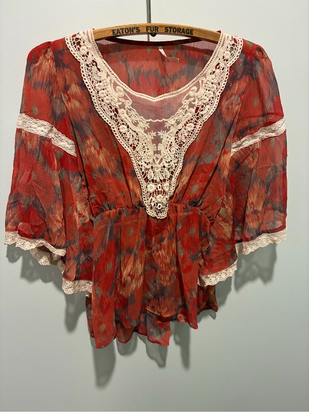 FREE PEOPLE Boho Daydreamer Peasant Blouse Size Small